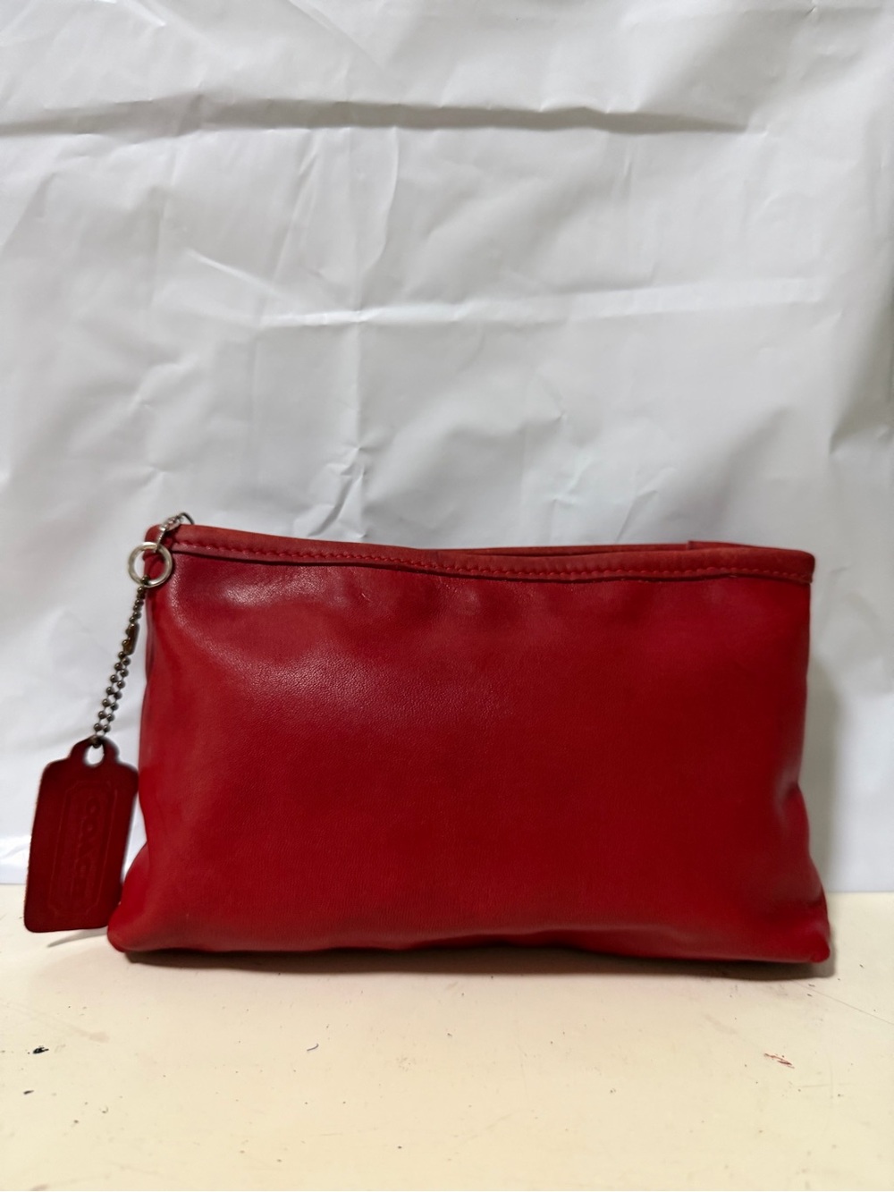 Coach vintage Red Leather Zip Pouch